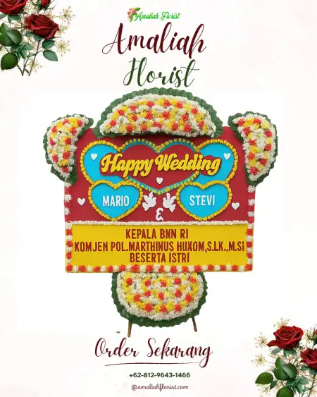 Papan Bunga Pernikahan Danareja